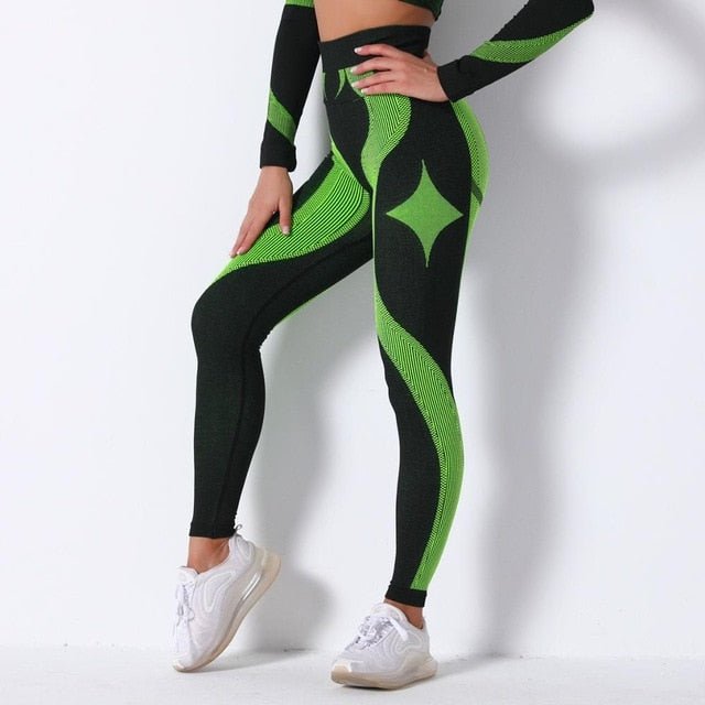 Autumn Color Patchwork Yoga Set Women Gym Clothes Fitness Long Sleeve Top Leggings Suit Push Up Workout New Tracksuit-12