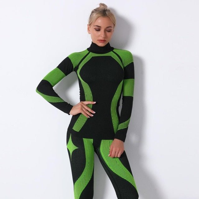 Autumn Color Patchwork Yoga Set Women Gym Clothes Fitness Long Sleeve Top Leggings Suit Push Up Workout New Tracksuit-9