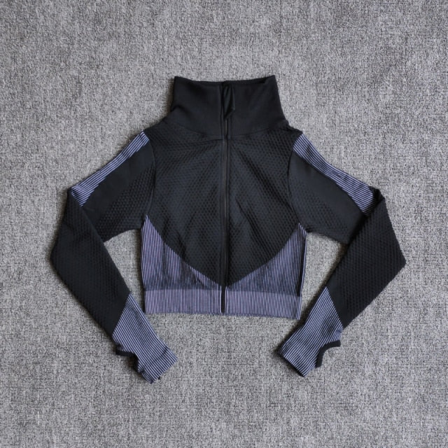 Yoga-Top Vital Seamless Yoga Shirt Women Fitness Zipper Long Sleeve Workout Tops Gym Clothes Sportswear Running T-Shirts-8