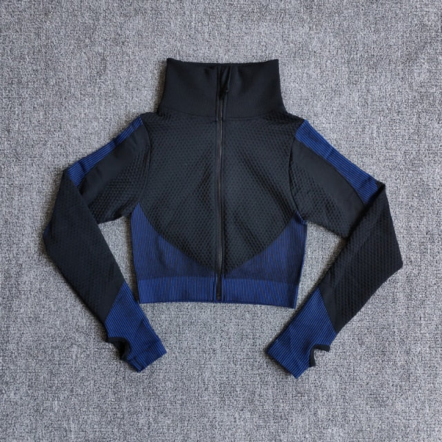 Yoga-Top Vital Seamless Yoga Shirt Women Fitness Zipper Long Sleeve Workout Tops Gym Clothes Sportswear Running T-Shirts-10