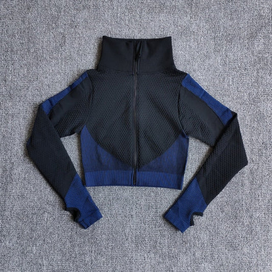 Yoga-Top Vital Seamless Yoga Shirt Women Fitness Zipper Long Sleeve Workout Tops Gym Clothes Sportswear Running T-Shirts-10