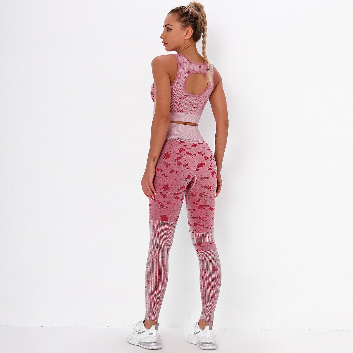 Sportswear Camo Yoga Set Women Seamless Gym Clothes Jogging Workout Fitness Tracksuit Tank Crop Top Hips Lifting Pantalones Suit-4